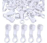 50 Pcs Curtain Hooks Plastic,Curtain Track Gliders,Swish Curtains Rail Glider Spares Easy Install Accessories for Carava,Living Room,Bathroom,Kitchen Plastics White Screen Sliding Tracks Hook Runners