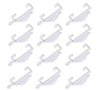 50 Pcs Curtain Hooks, White Plastic Curtain Track Hooks Gliders, 50mm x 20mm Rail Sliding Hooks for Window Shower Door, Durable Drapery Hooks for Pencil Pleat Curtains and Track Rail