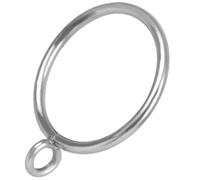 50 Pcs Curtain Rings 1.5Inch Strong Metal Decorative Curtain Ring with Eyelets, Rustproof Drapery Curtain Rod Clips Hangers for Bathroom, Living and Guest Room (Silver)