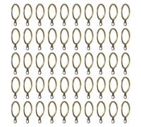 50 Pcs Curtain Rings, Antique Brass Curtain Rings, 30mm Sliding Bronze Curtains Ring With Eyelet, Rustpoof Hanging Gold Hole Ring for Hanging Window, Pole, Shower Curtains