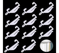 50 PCS Curtain Tack Hooks Plastic White, Curtain Rail Gliders Curtain Sliding Hooks for Track Window, Shower, Door