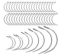 50 Pcs Curved Leather Needles,Curved Leather Hand Sewing Needles with 7 Sizes,Upholstery Needles for Leather Carpet or Canvas Repairing or Craft Projects