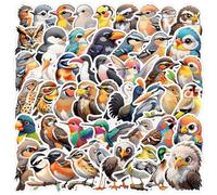 50 Pcs Cute Birds Stickers for Girls Boys Children Teens, Watercolor Bird Stickers for Laptop Water Bottles,Bicycle,Skateboard,Computer,Waterproof Vinyl for Wall,Graffiti Stickers