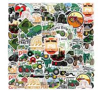 50 Pcs Cute Cartoon Green Farmer Tractor Stickers - Waterproof, Cool Design for Laptop, Skateboard, Water Bottle, Helmet, Luggage, Guitar, Car, Computer