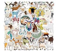 50 Pcs Cute Goat Stickers Laptop Car Scrapbook Phone Skateboard Suitcase Luggage Bike Farm Animal Vinyl Waterproof Aesthetic Personalised Stickers for Teens Boys Girls Adults