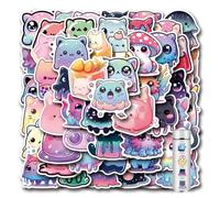 50 Pcs Cute Stickers, Rainbow Starry Sky Cat Stickers, Cartoon Animals Vinyl Sticker, Waterproof Starry Sky Cats Kawaii Animal Stickers, Cute Aesthetic Waterproof Vinyl,for Teens,Girls,Kids and Women