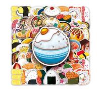 50 Pcs Cute Sushi Roll Rice Vinyl Stickers,Japanese Food Graffiti Stickers,Vinyl Waterproof Sticker for Kids Teens Girls,for Phone Laptop Bottles Skateboard Computer Phone Luggage Guitar Gifts Sticker