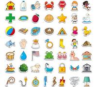 50 PCS CVCC & CCVC Object Magnets, Magnetic Thickened Fridge Magnets Adorable Educational Learning Toys for Preschooler, Kindergarteners, Kids 4+