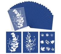 50 PCS Cyanotype Kit,Cyanotype Paper with Acrylic Panel,High Sensitive Cyanotype for DIY Projects,A6 Size,Sun Printing Kit for Photographic Blueprints DIY Arts Crafts Projects(14.8×10.5cm)