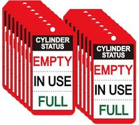 50 Pcs Cylinder Status Sign Tags with Strings, Waterproof Gas Status Tanks, 2x4 inch, Full/in Use/Empty, Cylinder Labels Cylinder Tag for Checking The State of The Cylinder