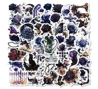 50 Pcs Dark Rose Stickers for Laptop Water Bottles,Bicycle,Skateboard,Computer,Rose Blossoms Cute Style Decorative Stickers Waterproof Vinyl for Wall,Graffiti Stickers for Girls Boys Children Teens