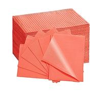 50 PCS Dental Bib Sheets Disposable Lap Cloth, 3 Ply Nail Tech Dental Bibs Dentist Patient Napkin Tattoo Bib Sheets Waterproof - Durable and Fluid Resistant - 13" x 18" - Orange