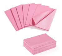 50 PCS Dental Bibs Disposable Tattoo Bibs 3 Ply Waterproof Table Covers Supplies Accessories 45 x 33cm (50, Pink)