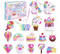 50 Pcs Diamond Painting Keychain Kits, Unicorn Diamond Painting Keyring Kits for Kids Make Your Own Gem Keychains, 5D DIY Diamond Art Kits Art and Crafts Kits for Girls Boys Key Pendant Bag Decor