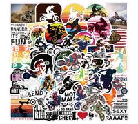 50 Pcs Dirt Bike Stickers, Motorcycle Vinyl Sticker for Helmet, Laptop, Water Bottle, Skateboard,Waterproof Racing Stickers for Kids Teens Adults