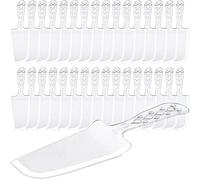 50 PCS Disposable Cake Cutter and Server - Clear Plastic, 8x2.3 In, for Pie, Tart, Pizza, Pastry, Baking