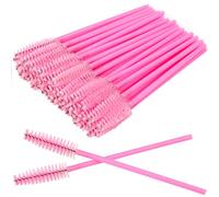 50 PCS Disposable Eyelash Brushes, Mascara Wands Eye Lash Eyebrow Extensions Brush, Applicator Cosmetic Makeup Brush Tool for Eyebrows and Fake Eyelashes (Pink)