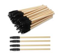 50 Pcs Disposable Lash Mascara Wands, Bamboo Eyelash Mascara Brushes, Extensions Bamboo Handle Eyelash Brush Fine, Black Disposable Spoolies eyebrow brush Makeup Kit for Extensions