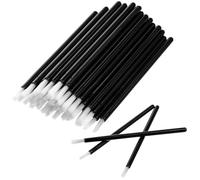 50 Pcs Disposable Lip Wands,Black Little Lips Brush,Lip Disposable Applicators,Tiny Cookie Paint Brush Black Mini Paint Brushes for Cookies