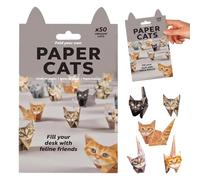50 Pcs Diy Paper Cats Origami Kit Origami Cats Kit Fun Craft Activities Pet Paper Pups 3d Desktop Decorations Folding for Kids Adults Creative Handicraft Activities Decorative Gifts for Animal Lovers