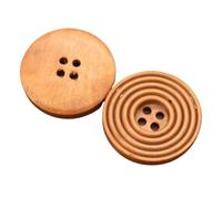 50 PCS DIY Wooden Buttons Sewing Accessories Clothing Needlework Shirts Decorative Buttons Handmade Crafts(Khaki Color,15 mm)