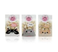 50 PCS Dog Cat Cookie Bag with Seal Stickers,Cute Puppy Kitty Cellophane Bag Pastry Treat Gift Small Bread Cake Baking Packaging Can Heat Seal for Party Decorations Supplies