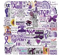 50 Pcs Domestic Violence Awareness Stickers, Empowering Vinyl Decals, Waterproof Stickers for Guitar, Laptop, Luggage, DIY Projects