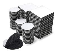 50 PCS Double Sided Hook Loop Tape Pads, Black Squares and Round Extra Strong Adhesive Mounting Pads Stickers Foam Tape,Stick on Self Adhesive for Walls and Floor, Door, Plastics, Glasses, Metals