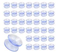 50 PCS Double Sided Suction Cups 20mm PVC Plastic Suckers Clear Suction Pads Non-Slip Suckers for Kitchen Bathroom Glass Table Home Organization