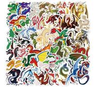 50 Pcs Dragon Stickers for Kids Teens Adults Boys Girls Gift,Stickers Pack for Laptop,Skateboard,Luggage,Car,Bike, Cup,Computer,Water Bottle Decor,Dragon Vinyl Waterproof Sticker Decals