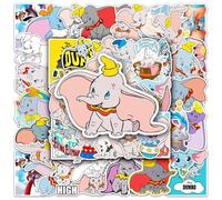 50 Pcs Dumbo Stickers Cute Cartoon Big Ear Elephant Decals Toy Suitcase Bike Notebook Guitar Car Waterproof Sticker for Kids