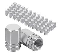 50 PCS Dust Caps for Car Tyres, Car Tire Valve Caps, Universal Hexagon Design Leak-Proof Aluminum Alloy Tire Valve Stem Covers for Cars, Suvs, Trucks, Motorcycles, And Bikes (Sliver)