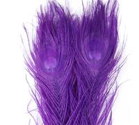 50 Pcs Dyed Peacock Feathers 25-30cm Natural Plumes for Wedding Centerpiece DIY Crafts