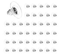50 Pcs Earring Backs,Soft Transparent Earring Backs,Bullet Clutch Plastic EarringBacks,EarringBacks Replacements,Plastic Non-allergenic Butterfly EarringStoppers for Hook
