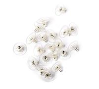 50 Pcs-Earrings Backs Reusable Plastic Pad Earrings Safety Backs Silver Handy and Professional