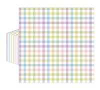 50 Pcs Easter Buffalo Plaid Paper Napkins, Disposable Pink Blue Yellow Pastel Checkered Gingham Luncheon Napkin Plaid Dinner Beverage Napkin for Picnic Wedding Spring Party Decorations (Colorful)