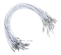 50 PCS Elastic Cord for Masks with Metal Ends 11.81" Elastic for Hats White Barbed Cord Stretch Round String Thread String Extender Strap Fastener Loop Band for Mask Book Binding Hanging DIY Party Hat