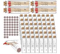 50 Pcs Empty Matches Jars with 50 Round Striker Stickers 20 ml Mini Clear Glass Jar Matches Bottle Small Glass Bottles with Cork for Wedding Favors, Baby Shower, Spell Jars, Party Gifts, Match Storage