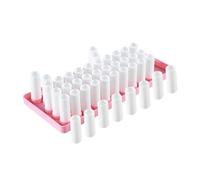 50 Pcs Empty Plastic Lip Balm Tubes, Filling Tray Set with Spatula, White DIY Lipstick Container, Pink Tray 10 x 4.5 x 0.7 in / 25.5 x 11.5 x 1.8 cm, for Homemade Lip Care