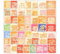 50 Pcs English Phrases Stickers for Phone,Guitar,Laptop,Water Bottles,Skateboard,Luggage,Bicycle,Cute Style Stickers Waterproof Vinyl,Graffiti Decorate for Teens Girls Boys Child Motivate Gift