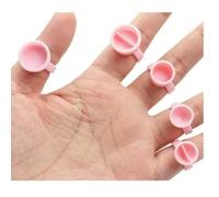 50 PCS Eyelash Glue Holder Nail Art Polish Holders Disposable Plastic Glue Rings Extension Adhesive Pigment Holders Tattoo Individual False Eyelash Beauty Tool (Medium Without Divider Holder)
