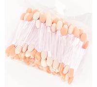 50 Pcs Eyeshadow Brush Set Bulk Disposable Makeup Eye Shadow Applicators Double Sided Sponge Ombre Nail Art Chrome Glitter Powder Tools Bundle Transparent Acrylic Dual Aesthetic Mini Stick