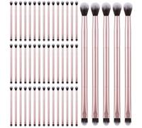 50 Pcs Eyeshadow Brush Set, Double Ended Eyeshadow Applicators with Flat and Round Tips, Small Makeup Brush for Concealer Under Eye, Blending, Foundation, Pink
