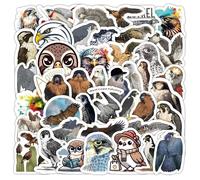 50 Pcs Falcon Stickers Laptop Car Scrapbook Phone Skateboard Suitcase Luggage Bike Eagle Vinyl Waterproof Aesthetic Personalised Stickers for Teens Boys Girls Adults