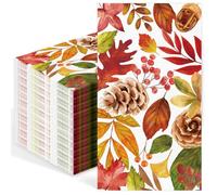 50 PCS Fall Guest Napkin Maple Leaves Disposable Napkins Autumn Dessert Dinner Paper Hand Towels 3-Ply Paper Napkin for Thanksgiving Harvest Birthday Kitchen Bathroom Party Supplies, 40x33cm