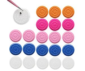 50 Pcs False Eyelash Glue Holder Eye Lash Extension Glue Stand Pad Silicone Eyelashes Extension Pads for Eyelash Extension False Eyelash Glue Holder, Random Color