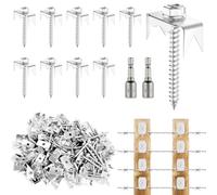 50 Pcs Fence Post Screws with Wire Fixer, Heavy Duty Fence Staples for Wire Fencing, with Hex Adapter, Stainless Steel, for Building or Repairing Wire Fences, Garden Trellises