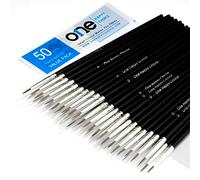 50 Pcs Fine Detail Synthetic Paint Brush Set, Pointed Round Size #0 Medium