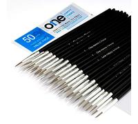 50 Pcs Fine Detail Synthetic Paint Brush Set, Pointed Round Size #1 Large