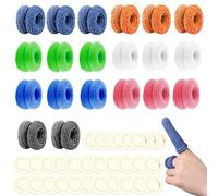 50 Pcs Finger Bandages Tubular Set Cotton Finger Cots and Rubber Gloves for Prevent Infection Finger Protection Wound Support and Healing Finger Stall for Work Kitchen and Everyday Use